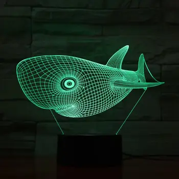 3D LED Lempos Šviesos Mielas Galvos Ryklys Lentelė šviesos naktinė lempa Vaikų naktinė lempa Led Vaizdo Nakties Šviesos Iliuziją, Dekoras, Šviesos 803