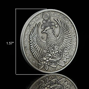 2020 Žvaigždynas Antikvariniai Sidabro Padengtą Skorpionas Zodiako ženklas Medalis/Badge Monetos