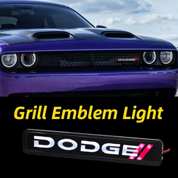Automobilių LED priekines Groteles Emblema Šviesos Dodge Challenger SRT HEMI RT SRT Durango SXT Nitro Neon Avenger Kalibro Įkroviklis, Priekiniai Ženklelis Lempos