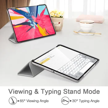 ESR Magnetinio Flip Case for iPad Pro 12.9 2018 PU Odos Ultra Plonas Skaidrus Atgal Tri-fold Smart Tablet Padengti Atveju už 