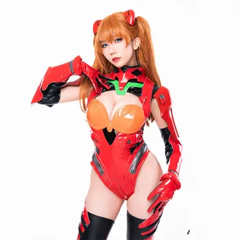 EVA Cosplay Ver Versija Asuka Langley Soryu Cosplay Kostiumų Moteris Seksuali Suknelė Jumpsuits Anime Kostiumų Komplektai