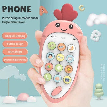 Žaislas Mobiliojo Telefono Minkšti Plastikiniai Ankstyvojo Ugdymo Įspūdį Dvikalbiai Kūdikiai Saugos Gali Įkąsti Multi-Function