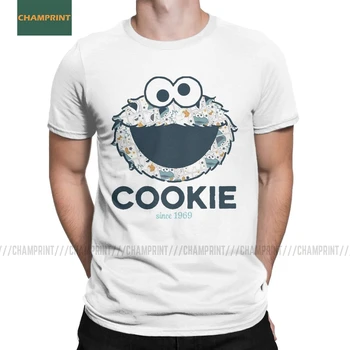 Vyrai Cookie Monster Marškinėliai Medvilnė Drabužiai, Laisvalaikio Trumpas Rankovės Įgulos Kaklo Tee Marškinėliai Vasaros T-Shirt