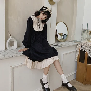 Lolita suknelė vintage Dark Japonijos Loli minkštas sesuo Lolita kasdien suknelė moterims rudenį 2019 naujas