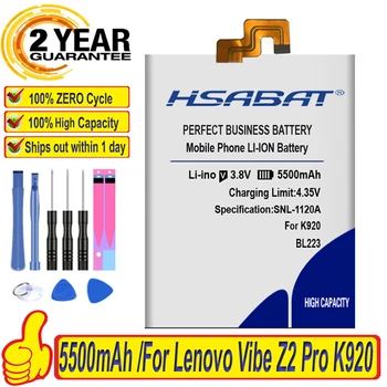 HSABAT 5500mAh Baterija Lenovo Vibe Z2 Pro K920 K80 K80M K7 BL223