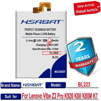 HSABAT 5500mAh Baterija Lenovo Vibe Z2 Pro K920 K80 K80M K7 BL223