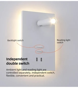 Zerouno viešbutis sienos lempos dual usb jungiklis telefono įkroviklį skaityti sienos žibintai apšvietimo lengva paviršinės montuotės lovos galvūgalio knygos šviesa