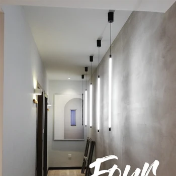 Šiaurės paprasta LED Ilgai Kabo Linija, liustra, Gyvenamasis Kambarys Sofos Fono Sienos Šviesos Miegamojo Lovos Grindų Lempos