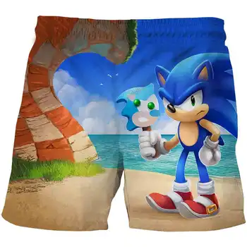 2020 metų Vasaros Berniukų, Mergaičių Animacinių filmų Sonic the hedgehog 3D Atspausdintas karšto pardavimo trumpos kelnės Vaikams, Juokinga mada sporto sonic trumpas kelnes