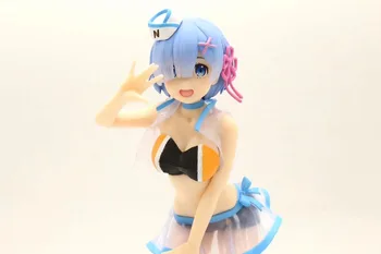 23cm Japonijos Anime Re:Gyvenimas kitame Pasaulyje Nuo Nulio Rem Ram Emilija Seksualių Merginų PVC Veiksmų Skaičius, Surinkimo Modelis Lėlės, Žaislai