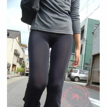 XL Plus Size Ledo Šilko Skaidriai Karšto Egzotinių Flare Kelnės Pole Dance Clubwear Fitneso Legging Sexy Juoda Antblauzdžiai Moterims, Kelnės