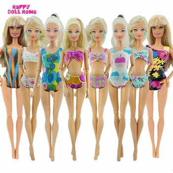 Daug 10 Rinkinių, Mados Maudymosi Vasaros Paplūdimio Maudymosi Kostiumėliai, Bikini Priedai Drabužius Barbie Lėlė Baby Girl kalėdos Žaislas