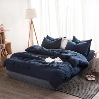 Nuplauti medvilnės patalynės komplektas Kietų antklode padengti nustatyti, minkštas pilka patalyne, Japoniško stiliaus namų lovą super king size lova, užvalkalai lova rinkinys