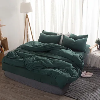 Nuplauti medvilnės patalynės komplektas Kietų antklode padengti nustatyti, minkštas pilka patalyne, Japoniško stiliaus namų lovą super king size lova, užvalkalai lova rinkinys