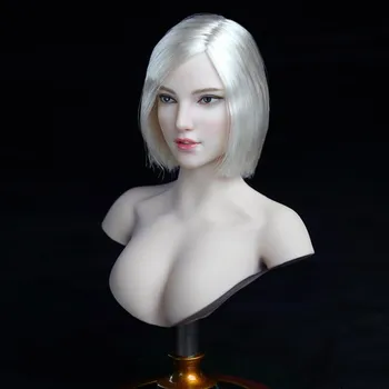 SUPER ANTIS 1/6 SDH018 Grožio Mergina, moterų Galvos Skulptūra Balti Trumpi Plaukai ilgi šviesūs plaukai, galvos Šviesiai moters kūno