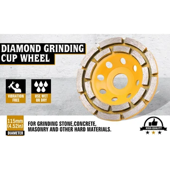 4.5 Colių Diamond Cup Šlifavimo Diskai dviejų eilių Segmentus Betono Kampinis Šlifuoklis LB88