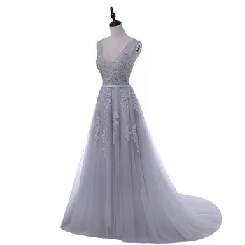 FADISTEE Elegantiškas Ilgas Bridesmaid Dresses Appliques Nėrinių duobute nėriniai-up stiliaus Vestuvės Dress Pagal 50$
