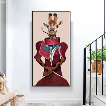 Šiuolaikinio Abstraktaus Rūkymas Žirafa, Plakatų ir grafikos Paveikslai Tapyba Spausdinti Sienos Meno Kambarį Namų Dekoro (be Rėmelio)