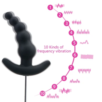 10 Greičio Analiniai Rutuliukai Analiniai Vibratoriai Butt Plug Klitorio Stimuliatorius Moterų Masturbacija Vyrų Prostatos Massager Sekso Žaislas, skirtas Suaugusiųjų