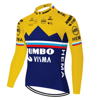 2021 JUMBO VISMA kvėpuojantis ilgomis rankovėmis dviračių džersis vasarą, pavasarį quick dry camisa de ciclismo dviračių džersis