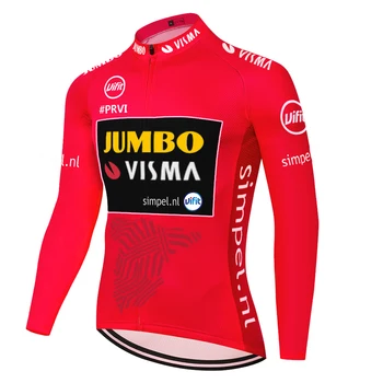2021 JUMBO VISMA kvėpuojantis ilgomis rankovėmis dviračių džersis vasarą, pavasarį quick dry camisa de ciclismo dviračių džersis