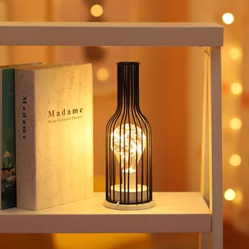 Tuščiaviduriai Iš Vyno Butelio Formos LED Lempos Geriamojo Stiklo Šviesos Cafe Viešbučio Balkono