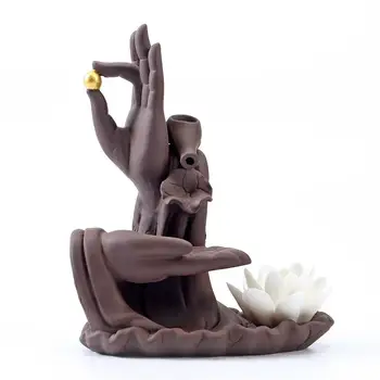 Keramikos Moliuskui Smilkalų Degiklis Dūmų Krioklys Tathagata Buda Lotus Smilkalai Kūginiai Klijuoti Laikiklį Retro Šventykla Namų Dekoro Censer
