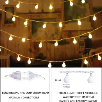 10m LED String lemputės 220V ES Kištukas 3 Apšvietimo Režimas Kalėdinė Girlianda led Girlianda Pasakų Žibintai Naujųjų Metų, Papuošalai Namo Kambaryje