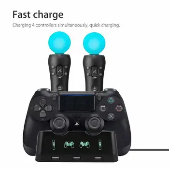 Kroviklis Kontrolės Sony PS4 VR Perkelti Judesio Valdytojas Play Station Playstation PS 4 Įkrovimo Dokas Žaidimas Priedai Stovėti Nemokamai