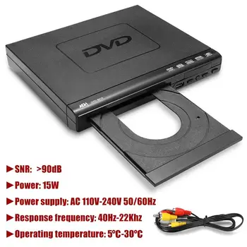 Mini DVD Grotuvas, USB, HD Portable Kelis Peržiūros ADH DVD, CD, SVCD, VCD MP3 Diskų LED Ekranas Grotuvas Namų kino Sistema 110V-240V