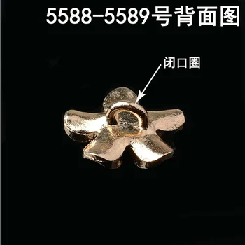 50pcs/pak kaip 14mm Aukso Spalvos Metalų Lydinio, Kristalų Mažų Gėlių Žavesio Pakabukas 