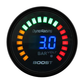 Dyno Lenktynių 2Inch 52mm 12V Skaitmeninis Turbo Boost Gauge Metrų Bar Slėgio Mėlynos spalvos LED su Jutiklis