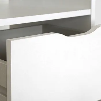 Stalas Stalo Office studijų eko baltos spalvos, 2 stalčiai 1 tuščiaviduriai šiuolaikinės 76x115x50 cm