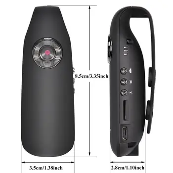 HD 1080P 130 Mini Kamera 2MP, AVI Vaizdo Santykis 560 mAh Polimero Baterija, 16:9Dash Cam Policijos Įstaiga, Motociklo, Dviračio Kamera Judesio