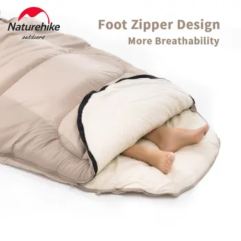 Naturehike Kempingo miegmaišis PS200 Pasiekti Stiliaus Išlaikyti Šiltas, Medvilnė miegmaišį Su Hat 9℃~-4℃ Rudens Žiemos Kempingas Antklodė