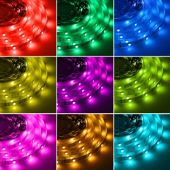 RGB LED Juosta 5050 Šviesos Lanksti Juostelė atspari Vandeniui RGB LED Šviesos 10M 300LEDs DC12V Diodų Juostos Valdiklis Adapteris 5m/daug 10m/daug