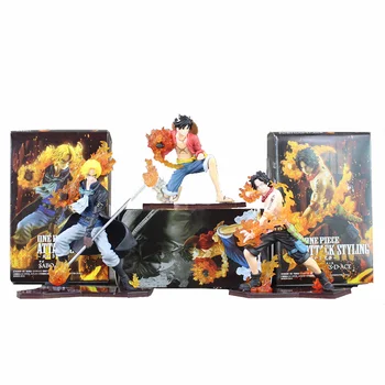 3Pcs/Daug 9-14cm Japonija, Anime One Piece DXF Luffy Ace Sabo PVC figūrėlių, Kolekcines, Modelis Žaislai Vaikams Dovanos