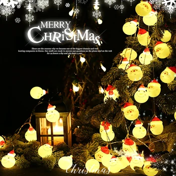 3m USB Kalėdų LED Žibintai String Sniego Santa Claus Žiburiai Kalėdų Medžio Apdaila Nepriklausomo Patalpų Lauko 