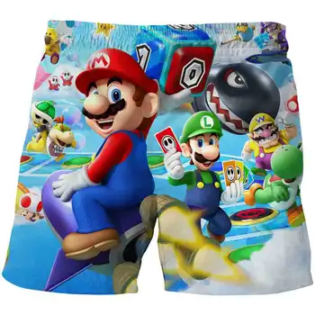 2020 metų vasaros Naują Harajuku stiliaus Klasikiniai žaidimai, Super Mario trumpas kelnes Mario Bros 3D spausdinimo trumpas kelnes hip-hop šortai