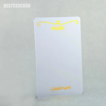 Plastikinės Skaidrios vizitinę kortelę su Aukso, Sidabro folija, karšto štampavimo dėl logo ir tekstas 200pcs