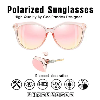 Prabangos Prekės ženklo Dizaineris Moterys, Cat Eye Akiniai nuo saulės, Poliarizuoti 2019 Mados diamond Lady Derliaus HD Saulės akiniai oculos de sol feminino