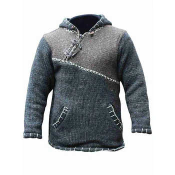 Mados High street banga kietas megztinis vyrams Hip-hop Sujungimas su Gobtuvu megztinis Vyrams Sweatercoat Streetwear vyrų megztinis mezgimo