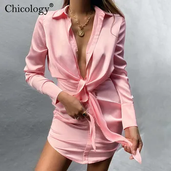 Chicology Nėrinių Palaidinė, Suknelė Ilgomis Rankovėmis Seksualus Klubas Elegantiškas Komplektai Moterų 2020 M. Rudenį, Žiemą Moteris Mados Šalies Ponia Drabužiai