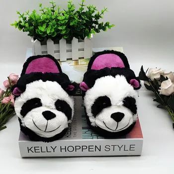 Panda Vaikų Patalpų Šlepetės Specialų Užsakymą Šiltos Žiemos Mylėtojai Namų Šlepetės Storio Minkšto Dugno batai ant grindų batų namai