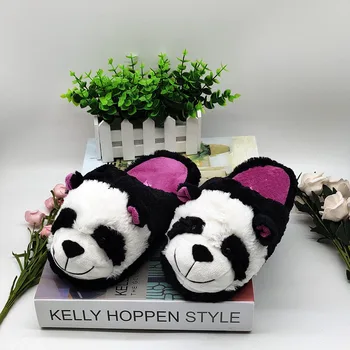Panda Vaikų Patalpų Šlepetės Specialų Užsakymą Šiltos Žiemos Mylėtojai Namų Šlepetės Storio Minkšto Dugno batai ant grindų batų namai