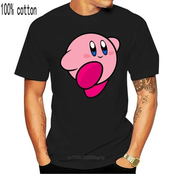 Streetwear Kirby Juokingas Mielas Marškinėliai Žmogus Vasaros Kietas Vyras Grynos Medvilnės Camiseta Mados Crewneck