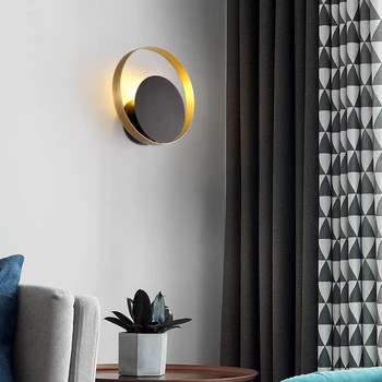 Modernus miegamojo sienos lempa, LED Naktiniai staleliai, Lempa Apvalios Sienos Sconces skaitymo šviesos naktį už kambarį patalpų namuose derliaus rungtynių