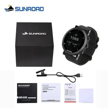 Sunroad GPS smart laikrodis su širdies ritmo aukštimatis, barometras, kompasas pedometer veikia triatlonas skaitmeninis laikrodis vyrams часы