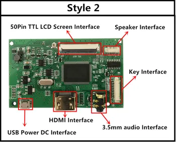 LCD TTL LVDS Valdiklio plokštės HDMI VGA 2AV 50 PIN 7300101463 E242868 Paramos Automatiškai Aviečių Pi Vairuotojo Lenta