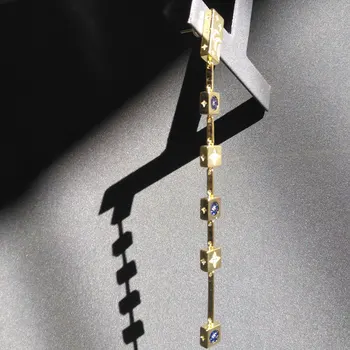 Cheny s925 sterlingas sidabro auskarai naujas produktas fantazijos žvaigždės ir mėnulis auskarai moterų multi-mados aikštė ilgi auskarai Bohemijos